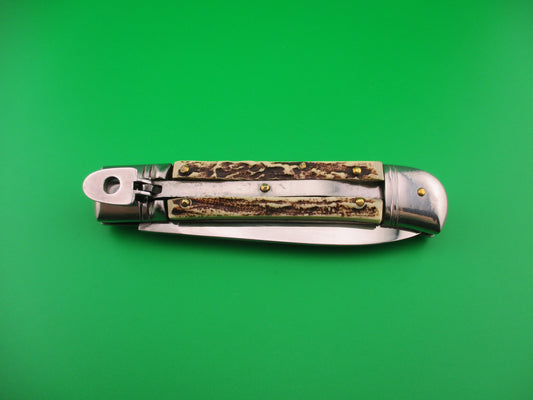 Rostfrei OTHELLO 20cm Italian Faux Stag lever vintage automatic knife