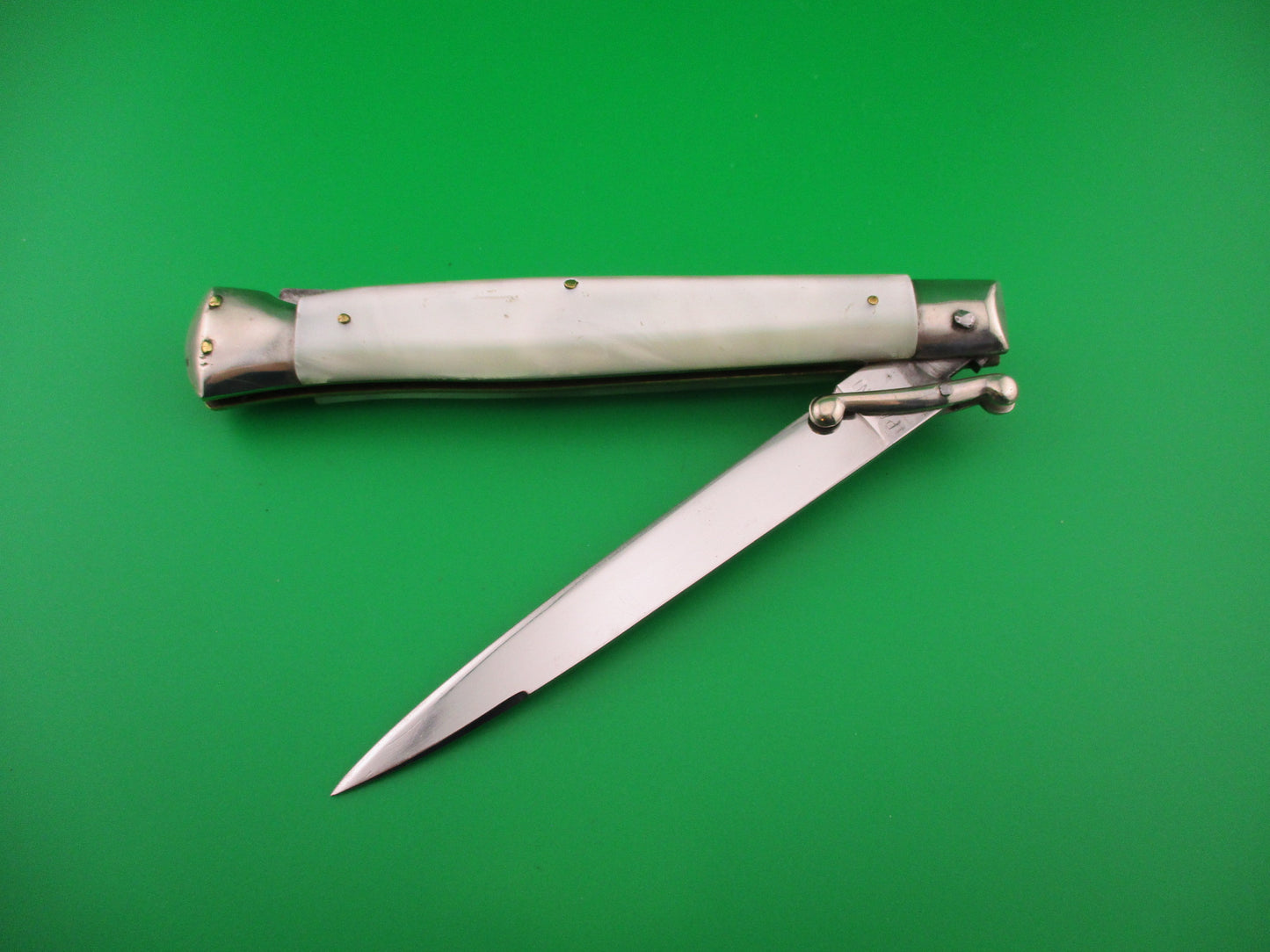 INOX 1 PATENT 28cm Italian Vintage Swing Guard lockback Pearlex automatic knife