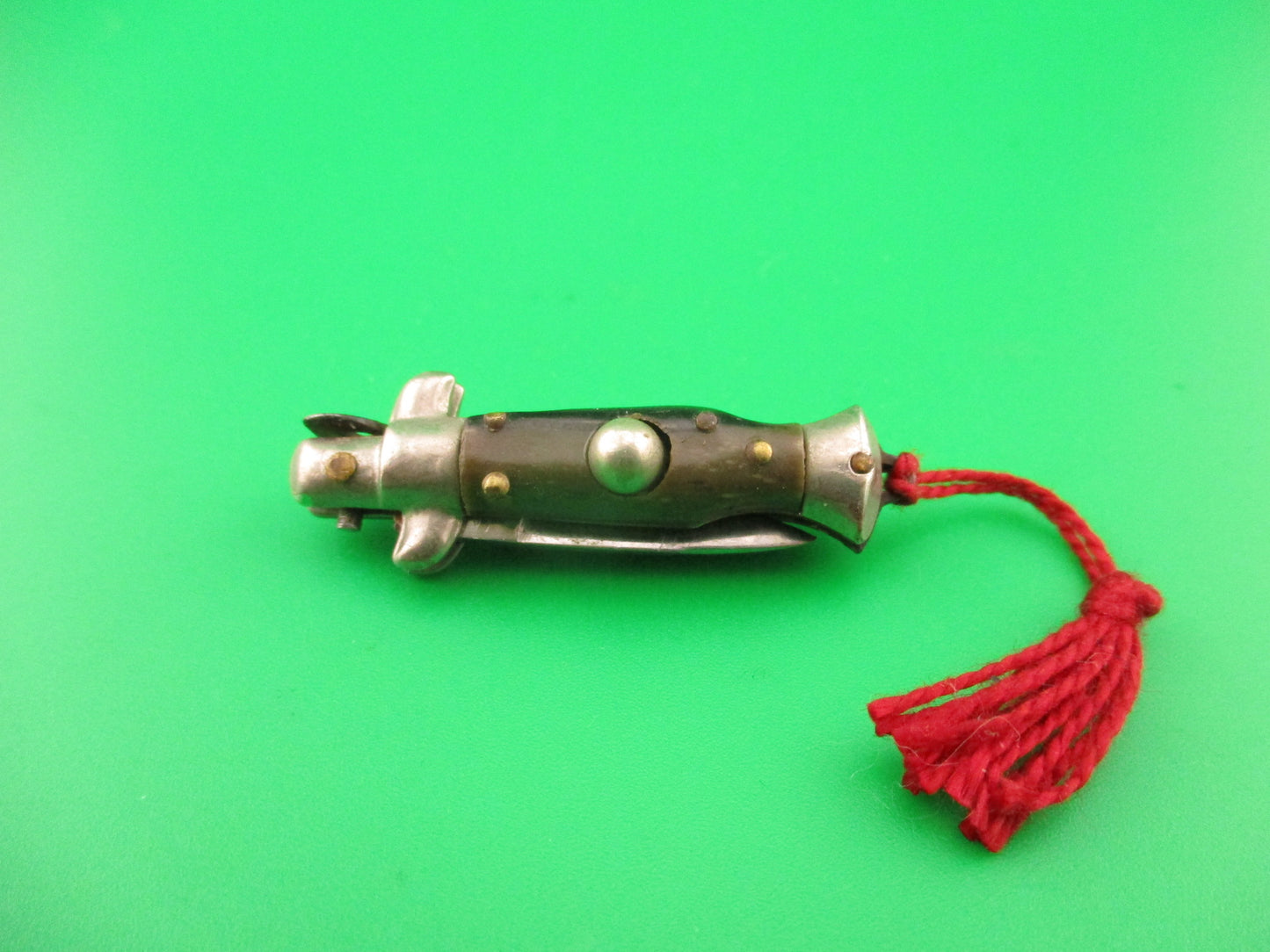 INOX 7cm Italian Mini Picklock Vintage 1960s Swedge Horn 4 pin automatic knife