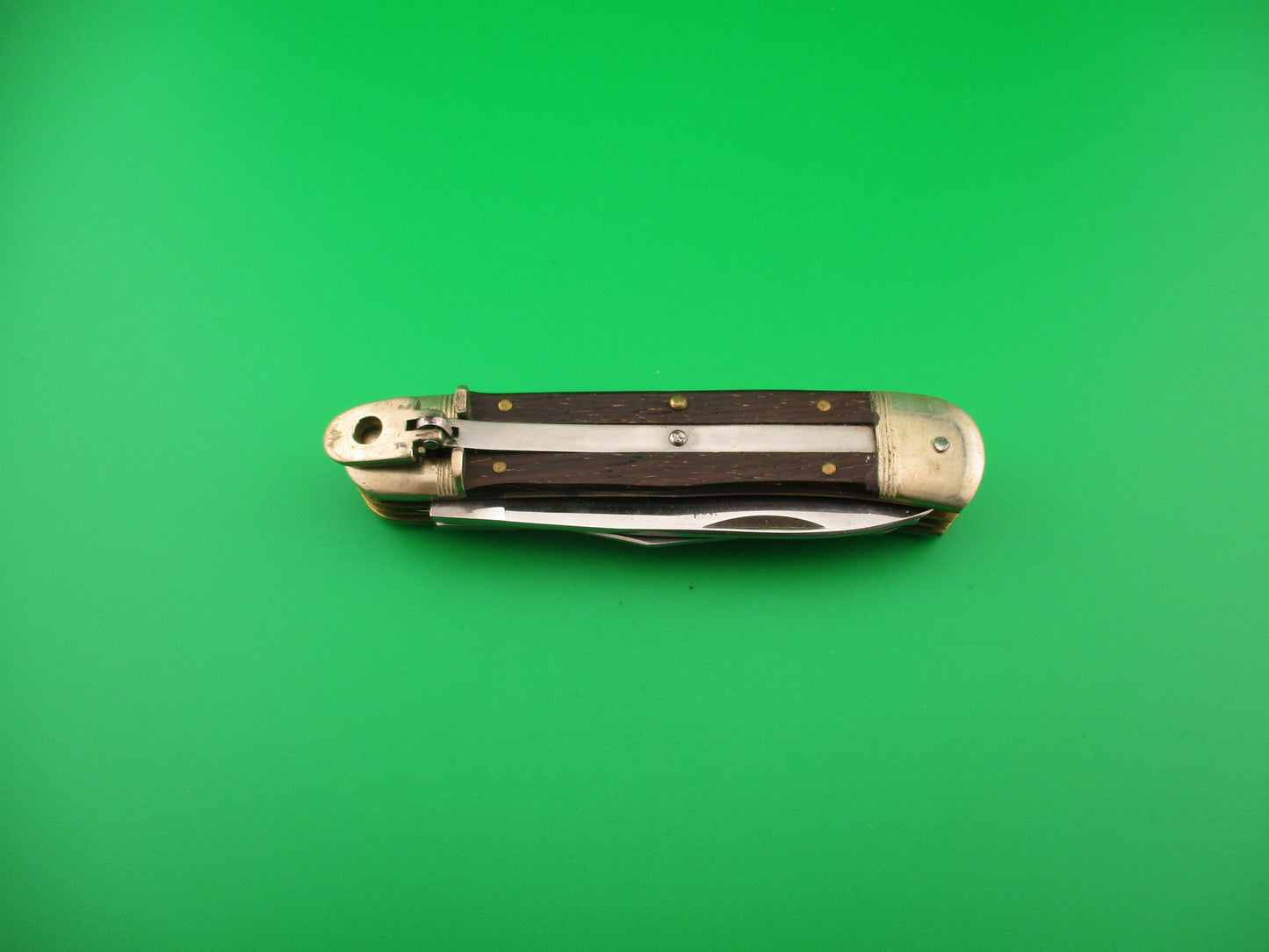 Hubertus 11cm Limited Edition 3 Blade 1998 Custom Made Wood Lever automatic knife