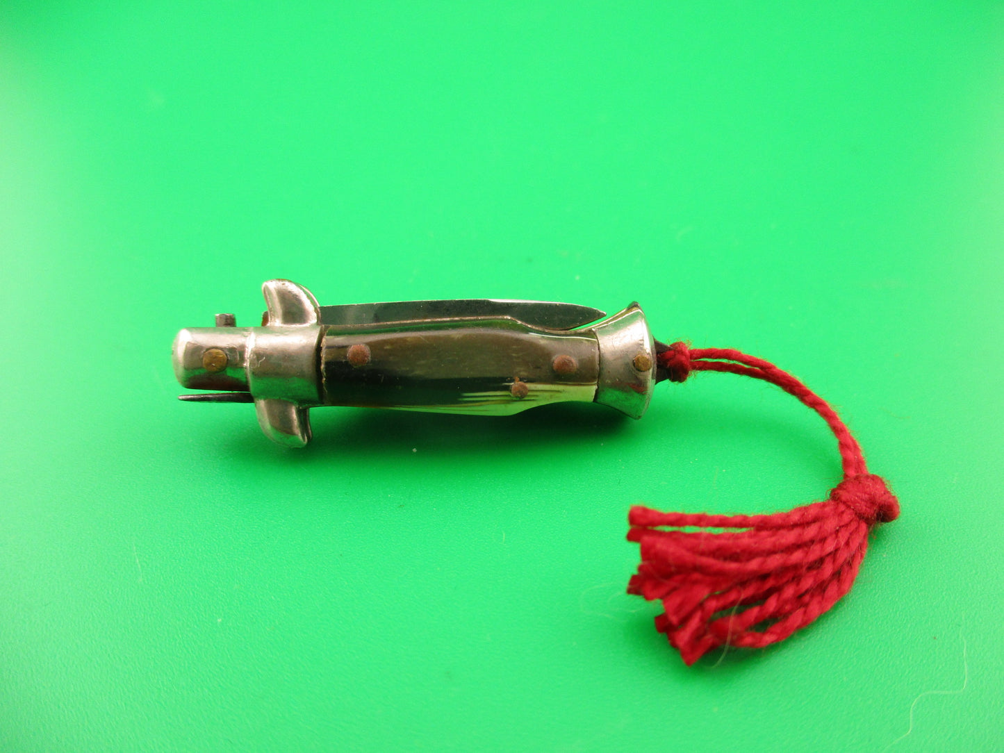 INOX 7cm Italian Mini Picklock Vintage 1960s Swedge Horn 4 pin automatic knife