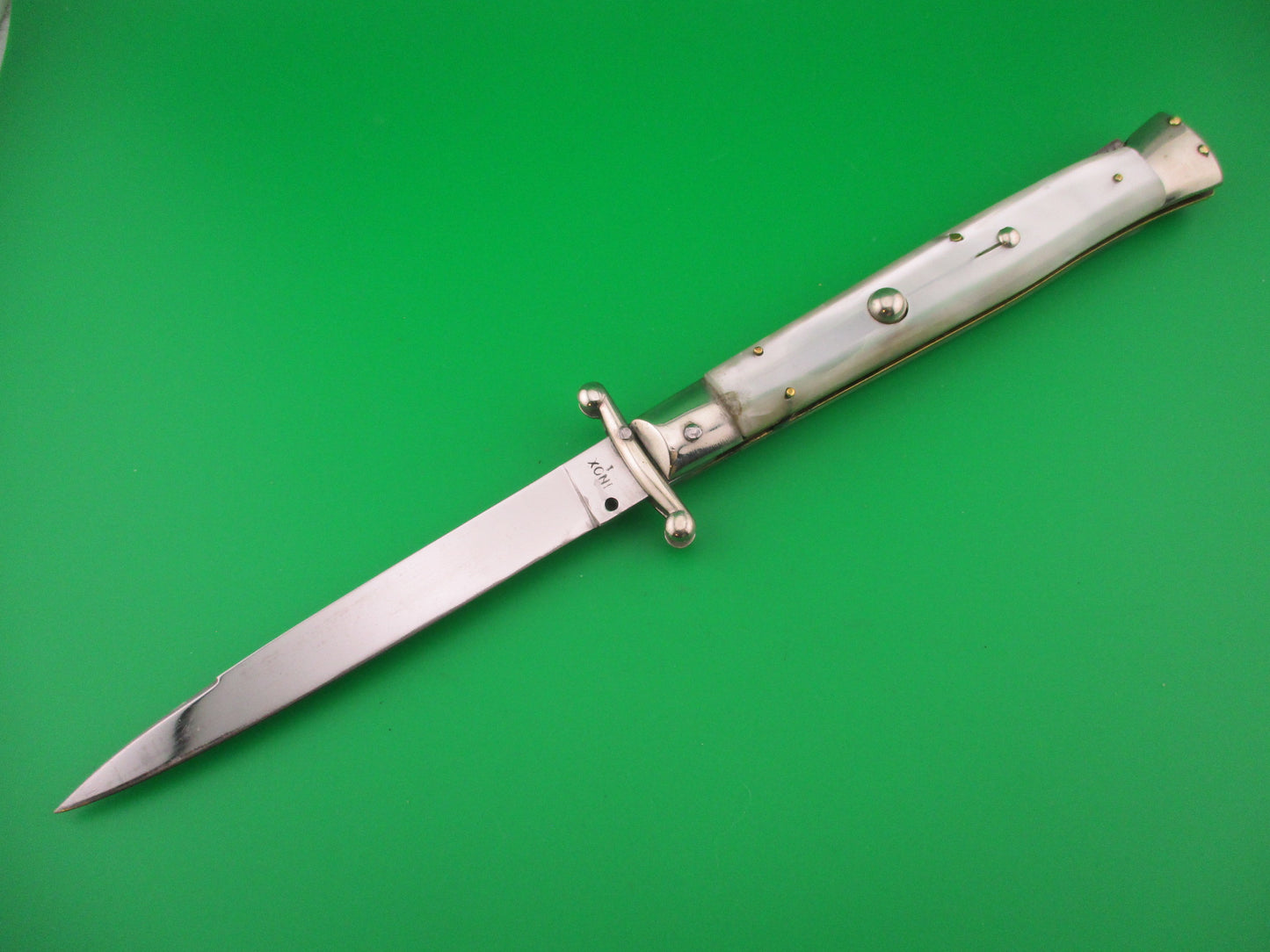 INOX 1 PATENT 28cm Italian Vintage Swing Guard lockback Pearlex automatic knife