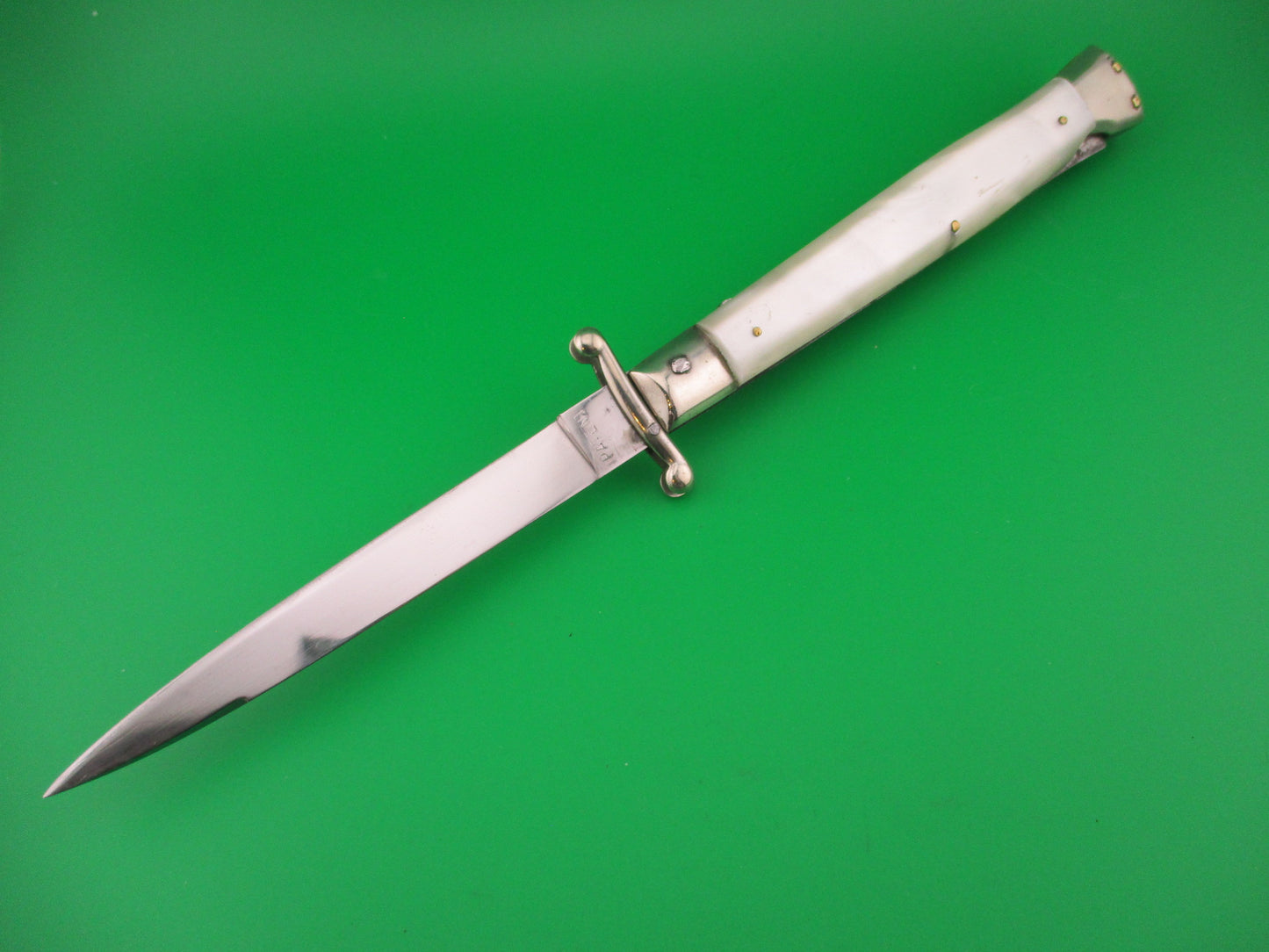 INOX 1 PATENT 28cm Italian Vintage Swing Guard lockback Pearlex automatic knife