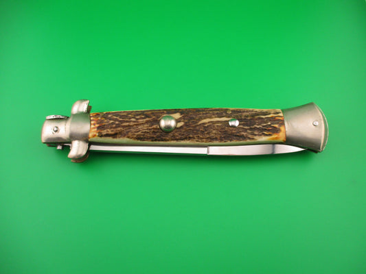 Sterile 38cm Italian Transitional Stiletto Stag 15 inch automatic knife