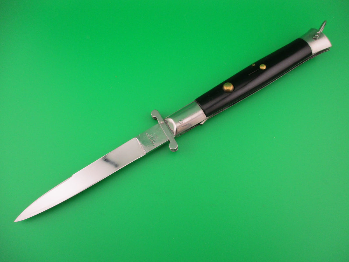 RIZZUTO ESTILETTO MILANO STAINLESS STEEL 28cm Japanese Swing Guard black switchblade