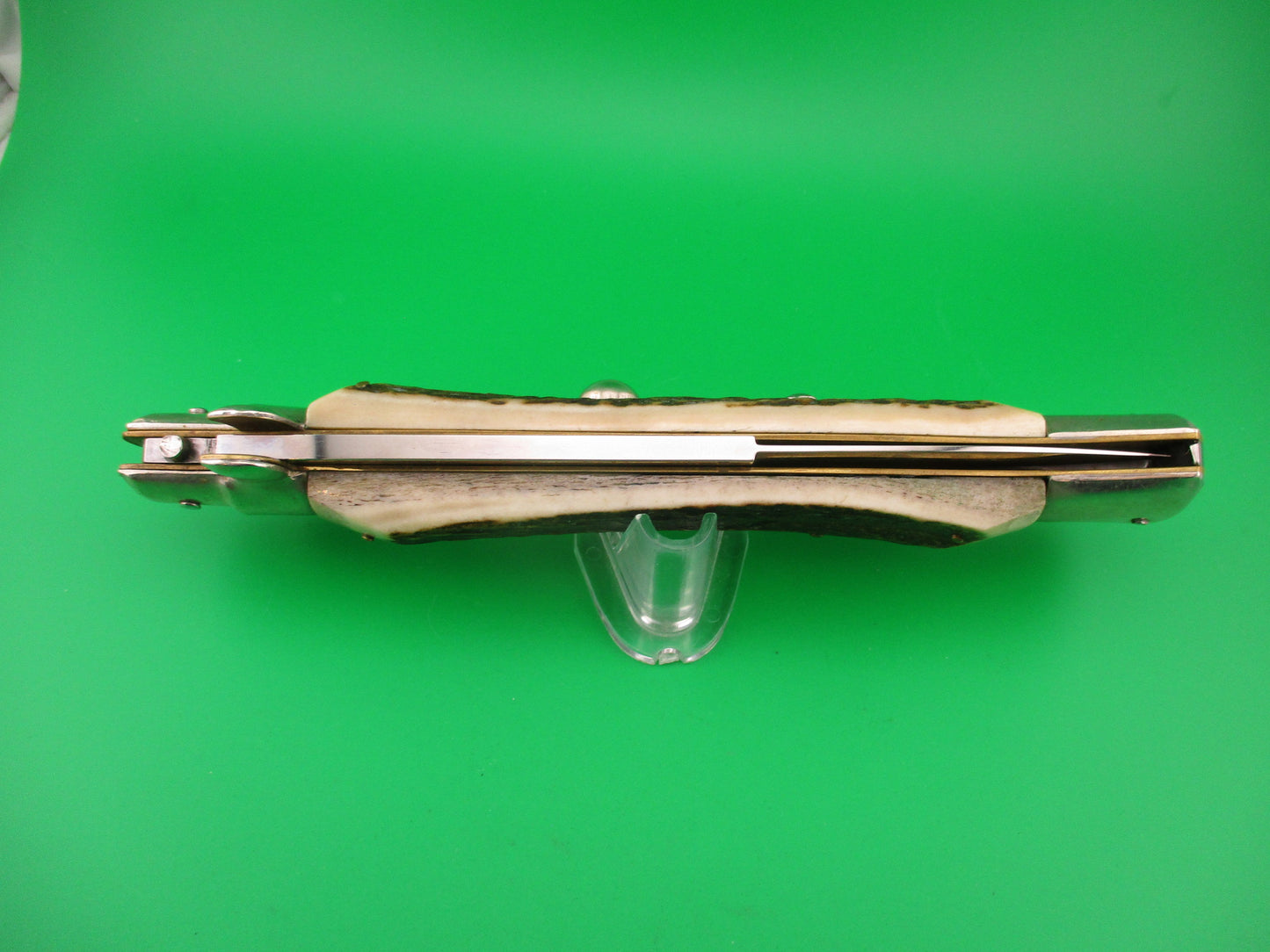 AGA CAMPOLIN ITALY 38cm Italian swivel bolster Stag stiletto 15 inch automatic knife