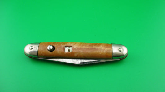 Colonial SHUR-SNAP Cigar Jack Orange swirl Saber clip blade automatic knife