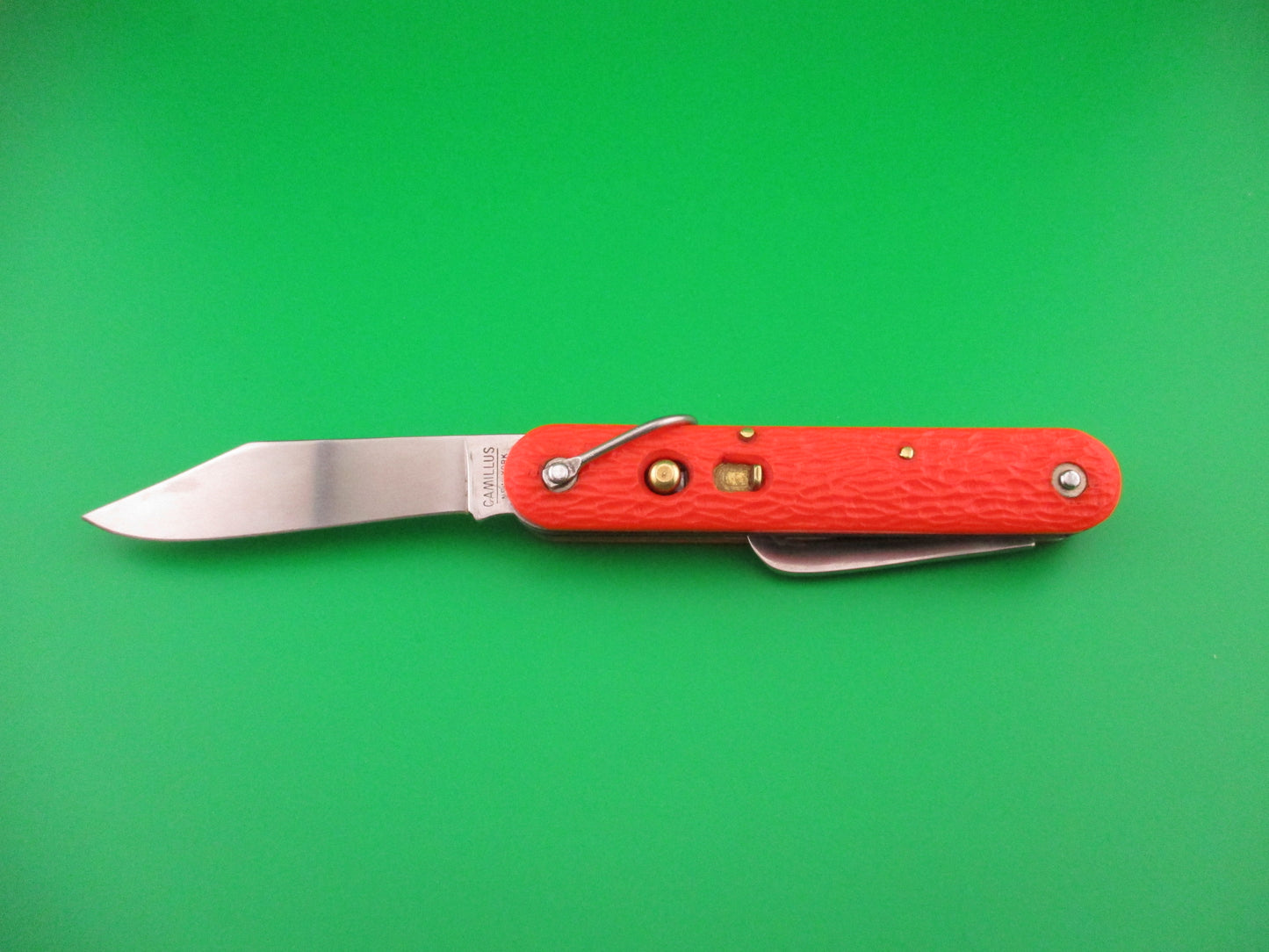 z CAMILLUS vintage MC1 Orange paratrooper automatic knife with hook blade