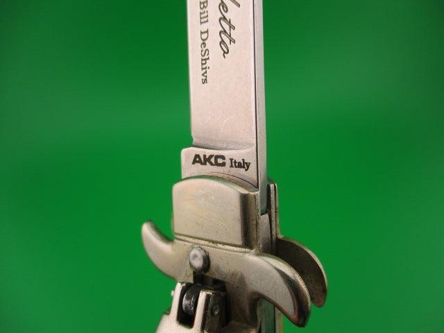 Leverletto by Bill DeShivs AKC Italy 20cm Italian Stag lever guards automatic knife