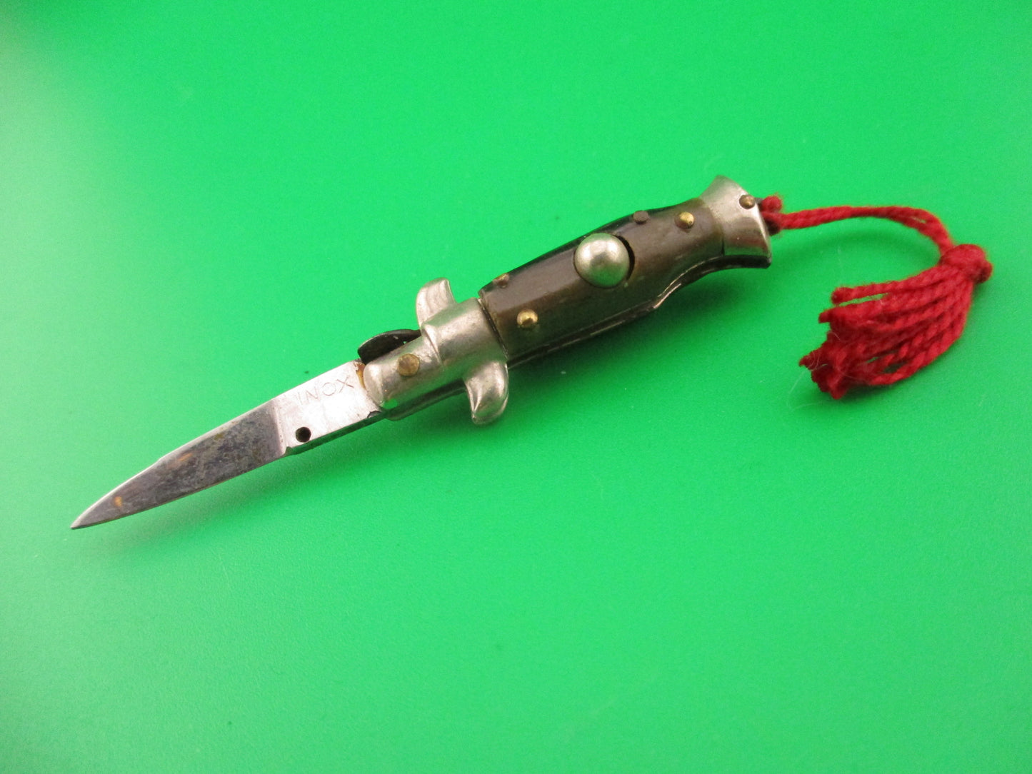INOX 7cm Italian Mini Picklock Vintage 1960s Swedge Horn 4 pin automatic knife