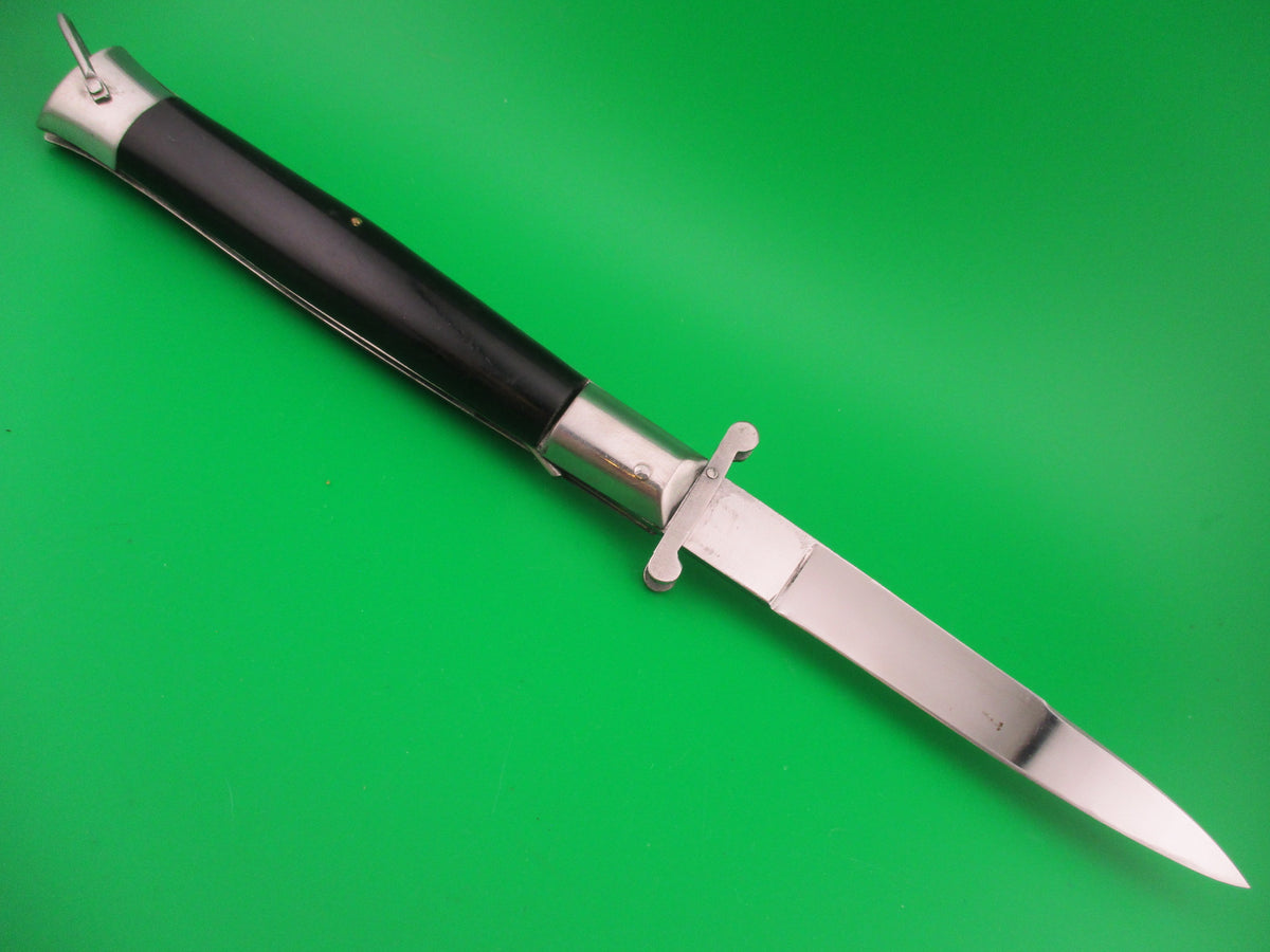 RIZZUTO ESTILETTO MILANO STAINLESS STEEL 28cm Japanese Swing Guard black switchblade