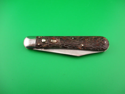 PRESTO Hunter Brain Wormgroove scales Vintage Schrade automatic knife