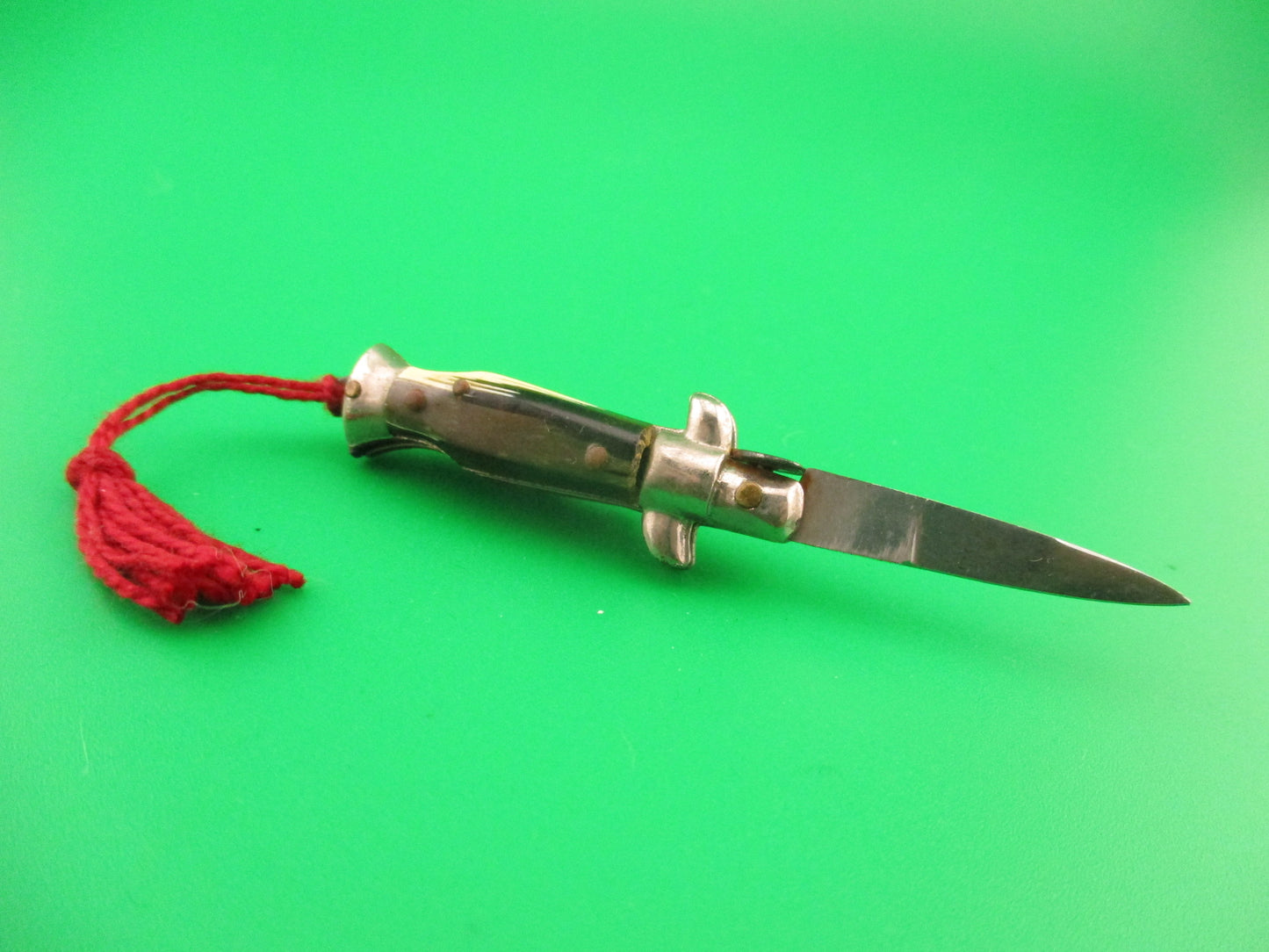 INOX 7cm Italian Mini Picklock Vintage 1960s Swedge Horn 4 pin automatic knife