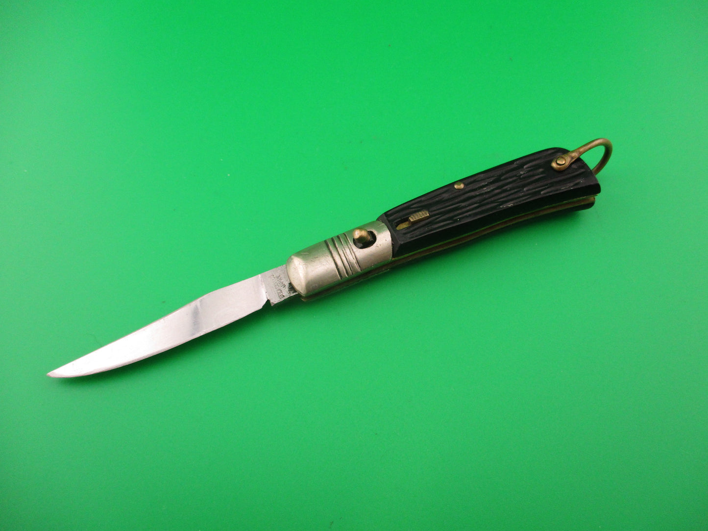 UTICA CUT CO JAPAN 15cm Japanese vintage 1960s automatic knife w lanyard