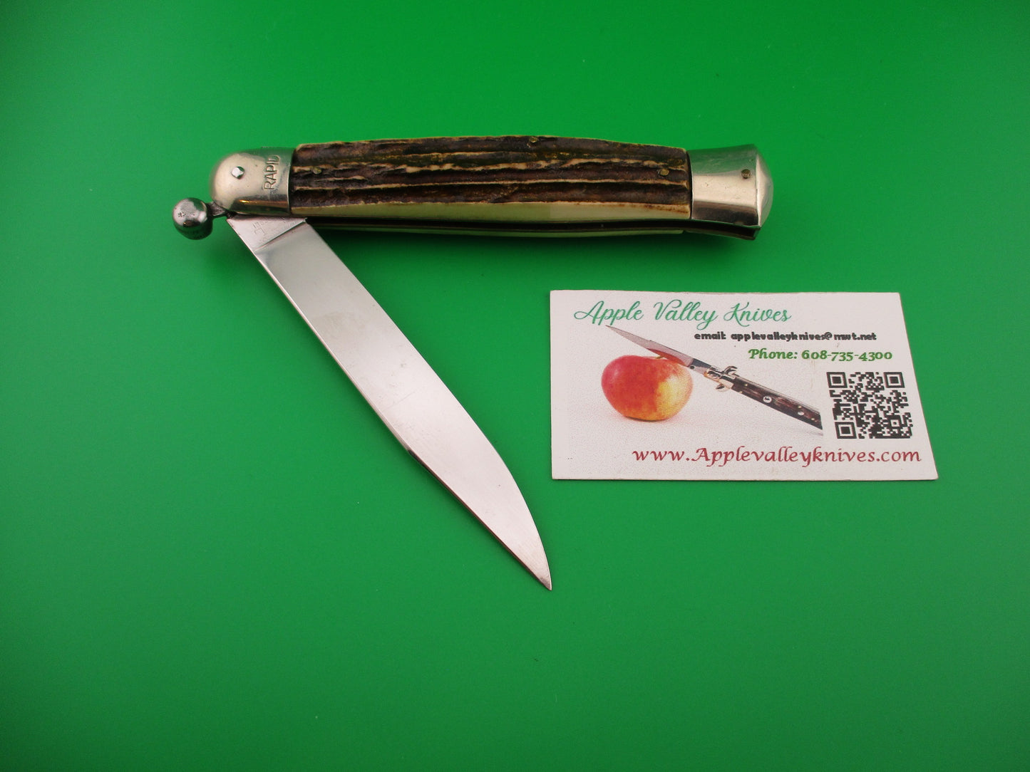 MILANO SZL ROSTFREI RAPID 25cm Italian Stag Knob Flip Open Vintage manual knife