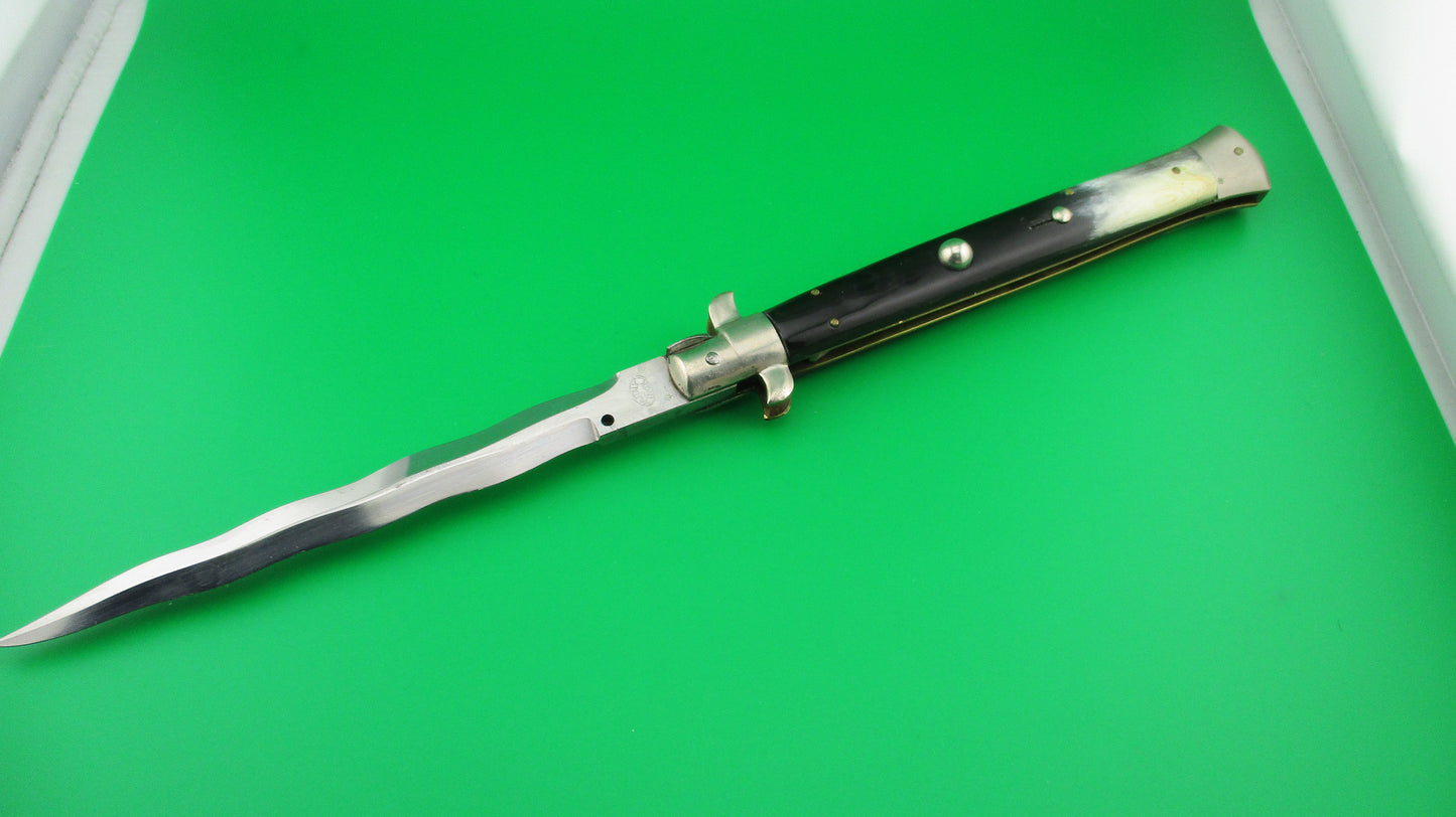 M. ITALY INOX 33cm Italian Picklock KRIS blade automatic knife 1950s Vintage