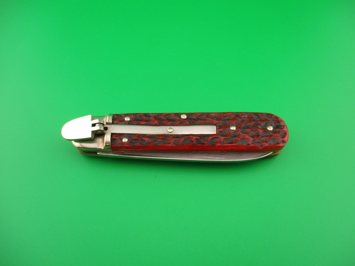 BOKER TREE BRAND CLASSIC 712 11cm German Lever automatic knife Red jigged bone