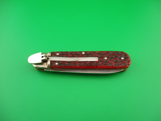 BOKER TREE BRAND CLASSIC 712 11cm German Lever automatic knife Red jigged bone