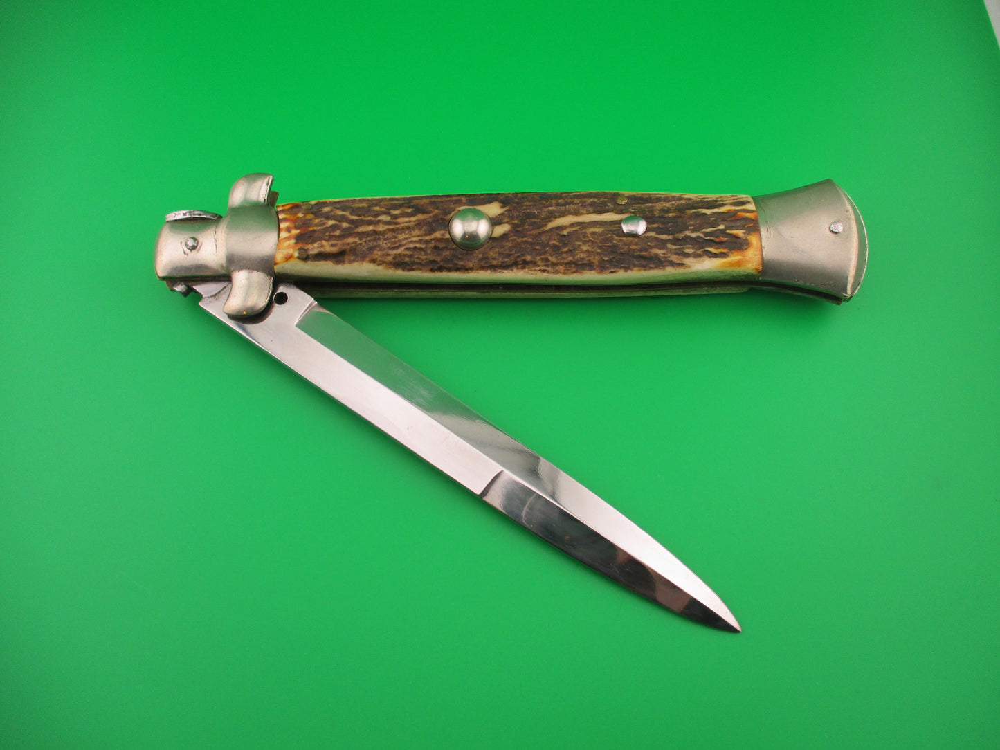 Sterile 38cm Italian Transitional Stiletto Stag 15 inch automatic knife