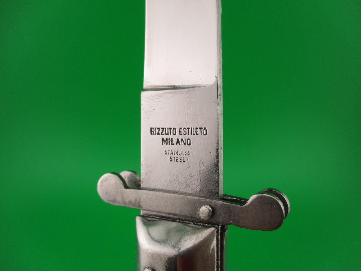 RIZZUTO ESTILETTO MILANO STAINLESS STEEL 28cm Japanese Swing Guard black switchblade