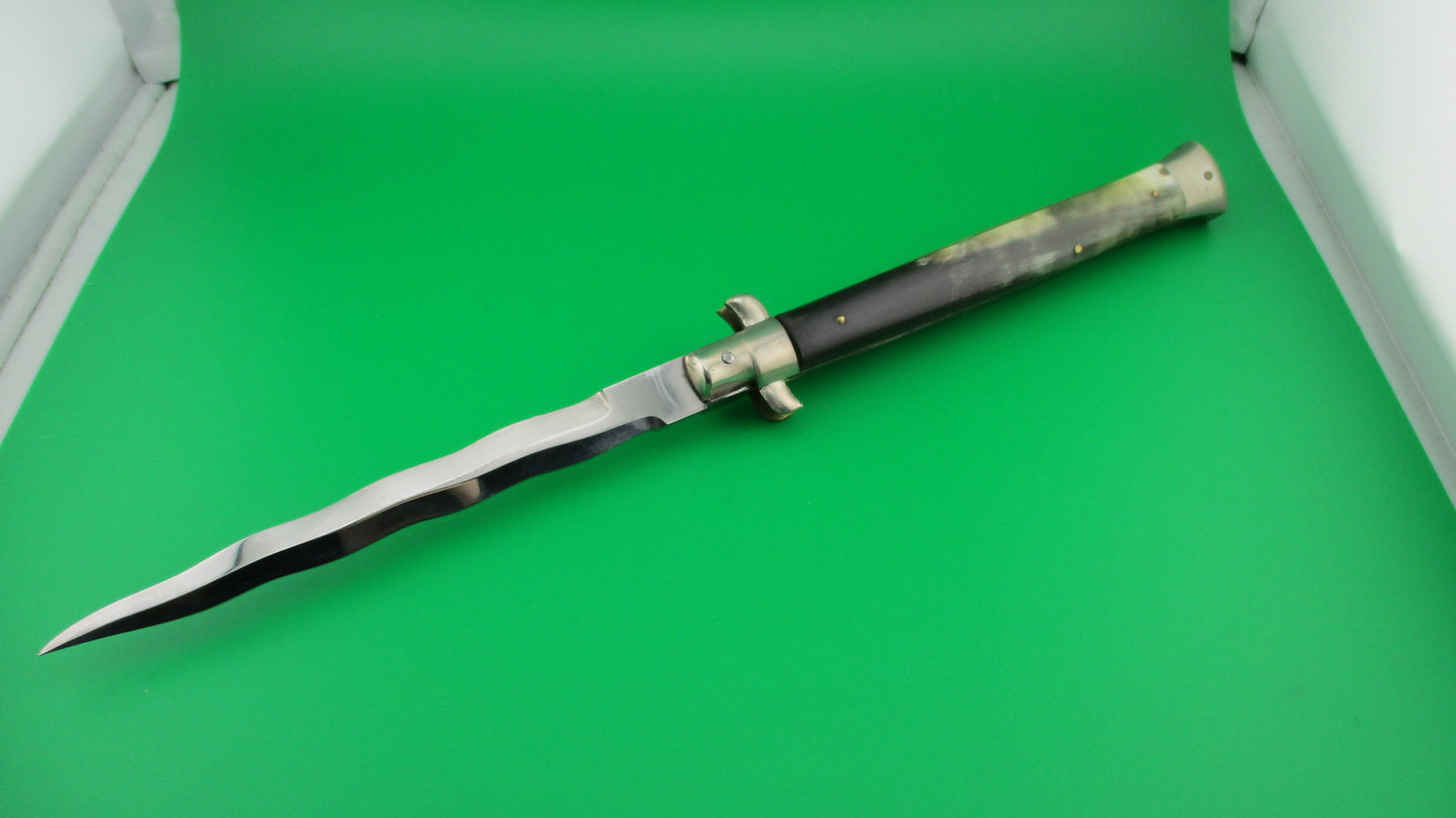 M. ITALY INOX 33cm Italian Picklock KRIS blade automatic knife 1950s Vintage