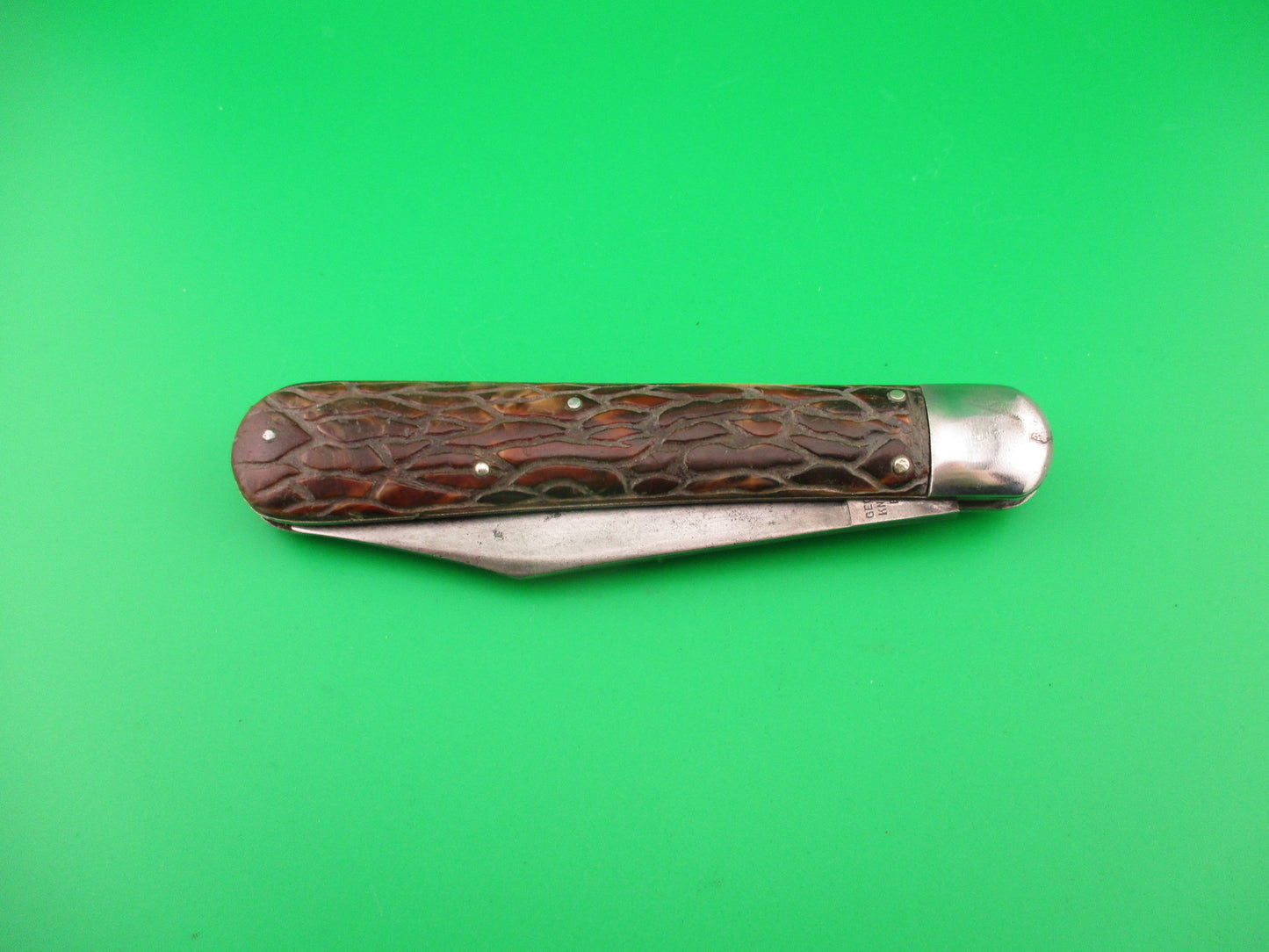 PRESTO Hunter Brain Wormgroove scales Vintage Schrade automatic knife