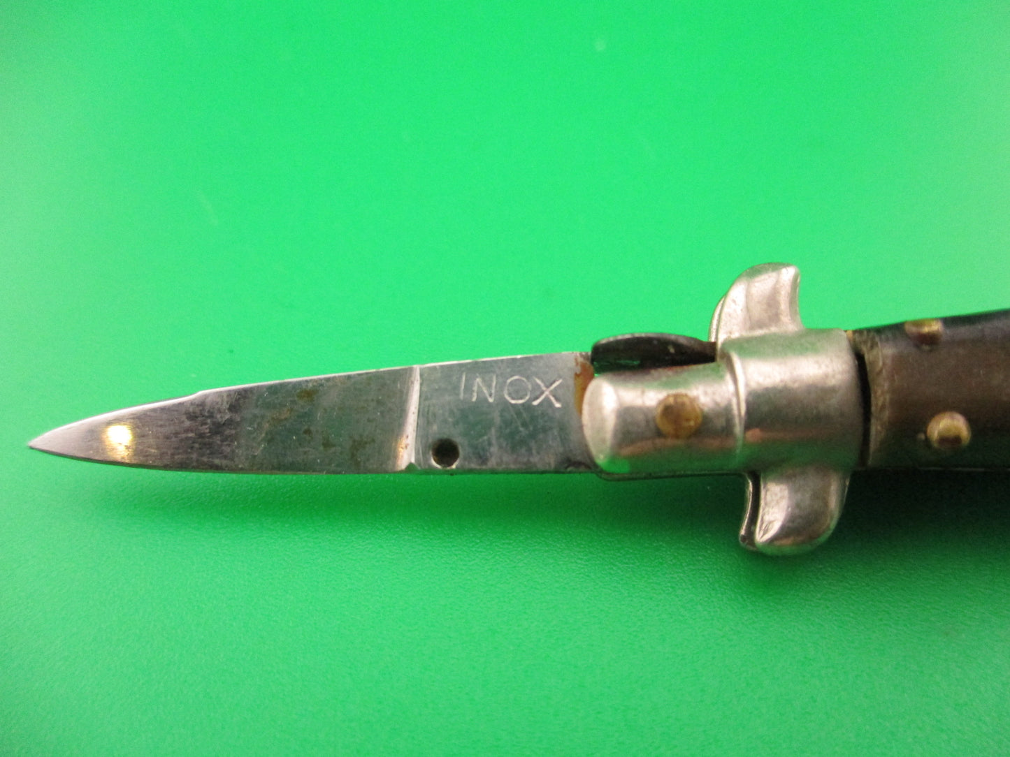 INOX 7cm Italian Mini Picklock Vintage 1960s Swedge Horn 4 pin automatic knife