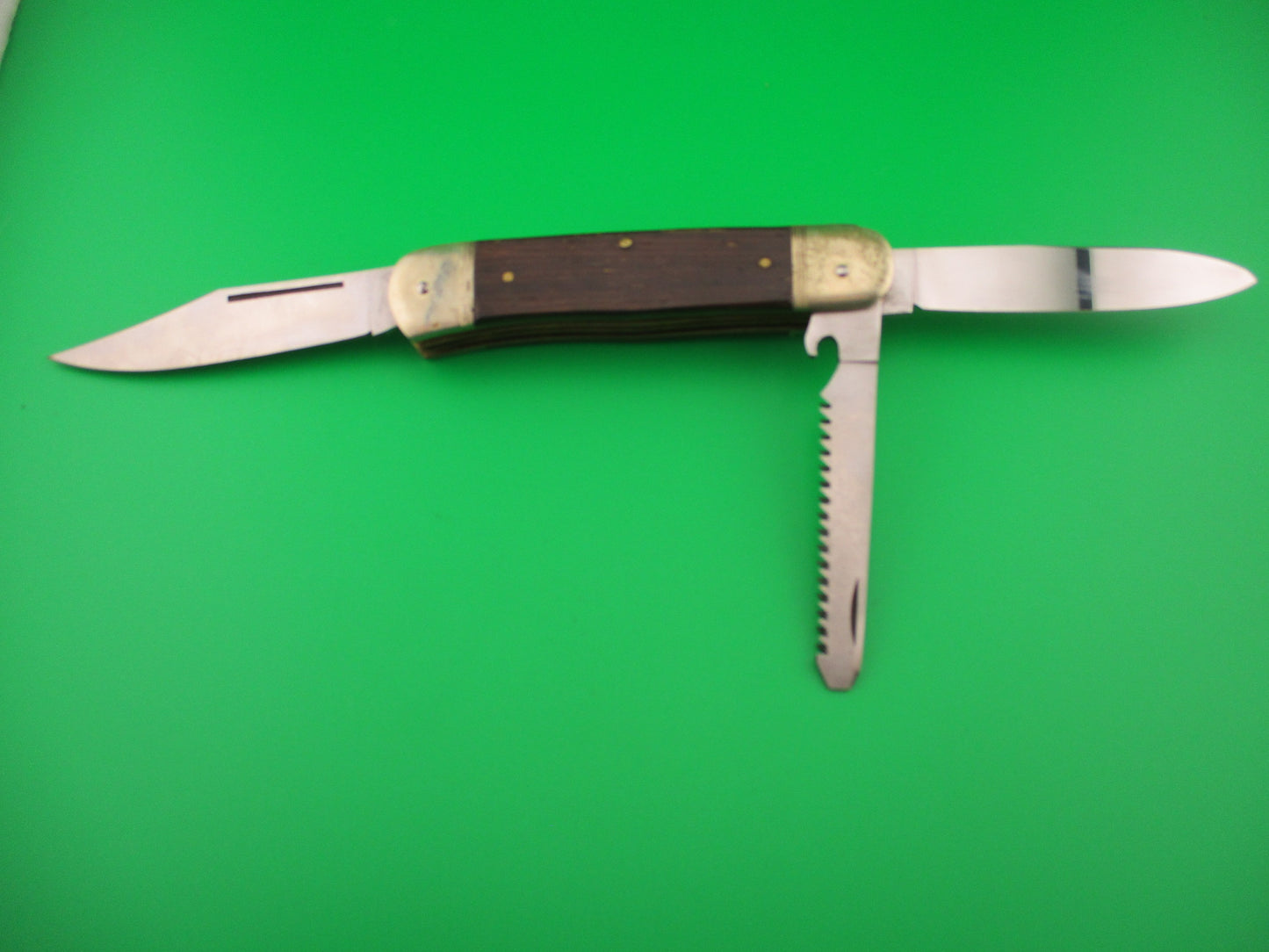 Hubertus 11cm Limited Edition 3 Blade 1998 Custom Made Wood Lever automatic knife