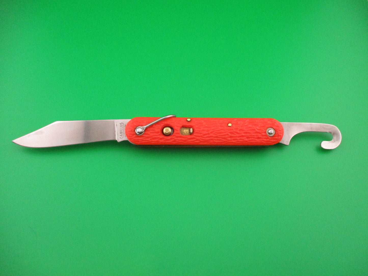 z CAMILLUS vintage MC1 Orange paratrooper automatic knife with hook blade