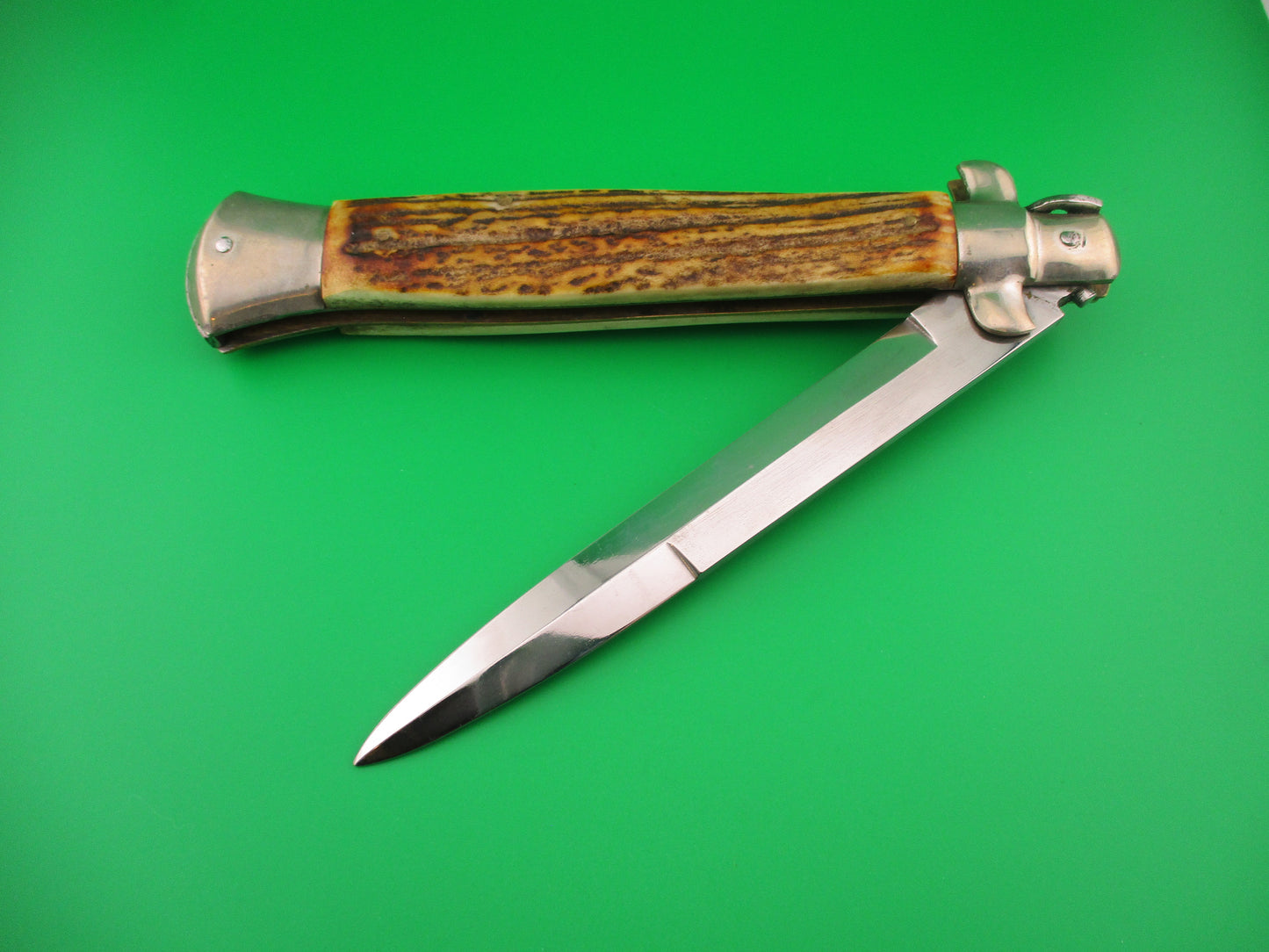 Sterile 38cm Italian Transitional Stiletto Stag 15 inch automatic knife