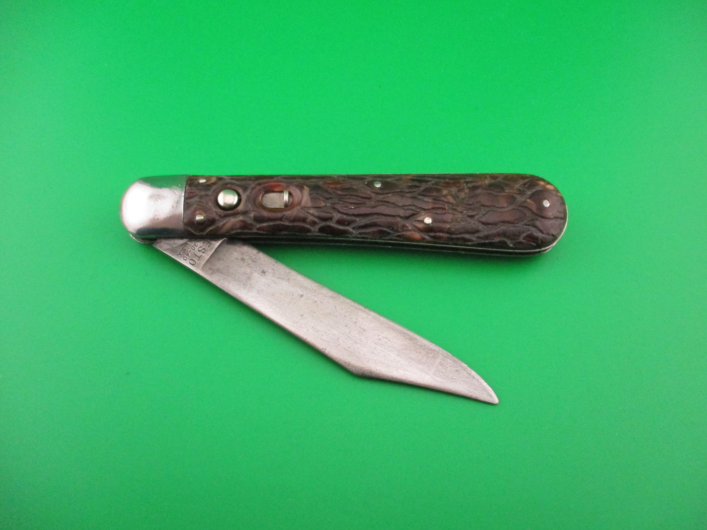 PRESTO Hunter Brain Wormgroove scales Vintage Schrade automatic knife