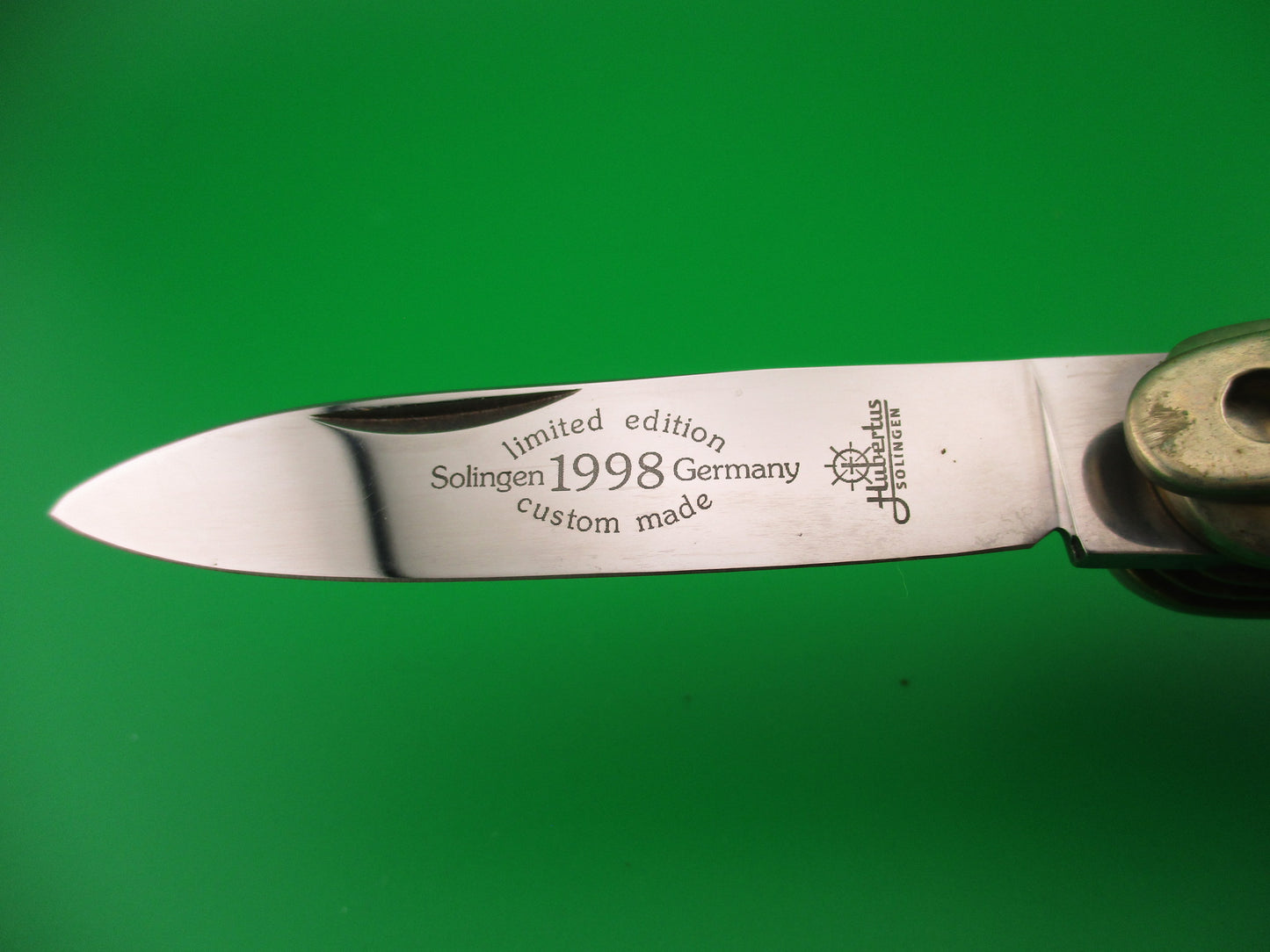 Hubertus 11cm Limited Edition 3 Blade 1998 Custom Made Wood Lever automatic knife