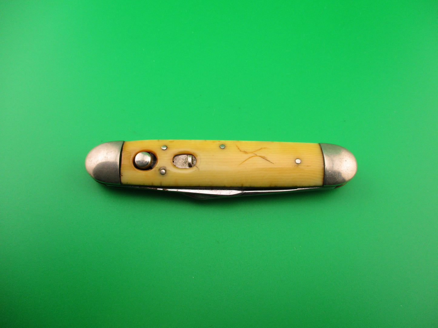 SHAPLEIGH HDW CO Large Double Ivory American Legion vintage automatic knife
