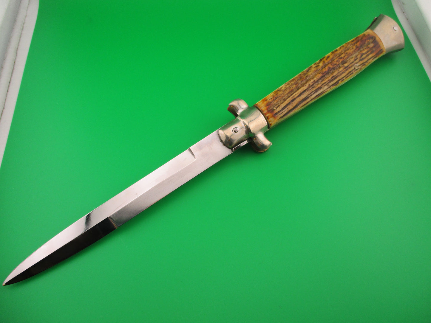 Sterile 38cm Italian Transitional Stiletto Stag 15 inch automatic knife