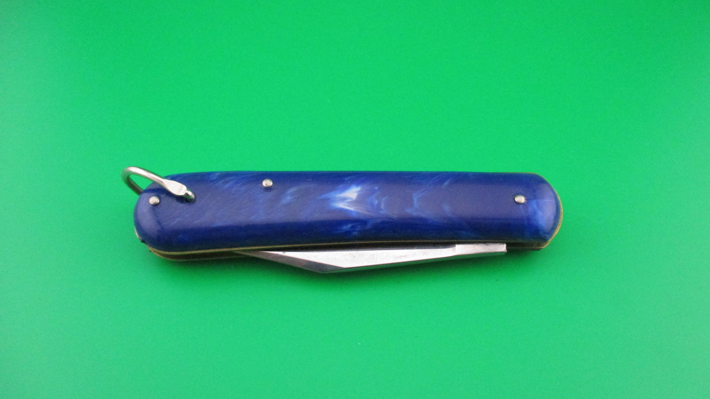 Colonial PRONTO Fatjack Blue Swirl 1950s swirl switchblade knife