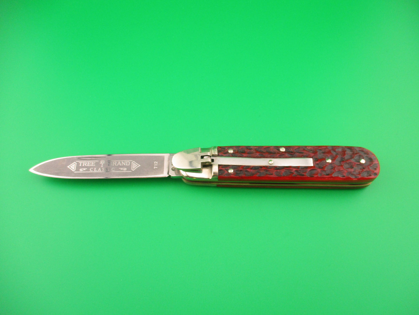 BOKER TREE BRAND CLASSIC 712 11cm German Lever automatic knife Red jigged bone