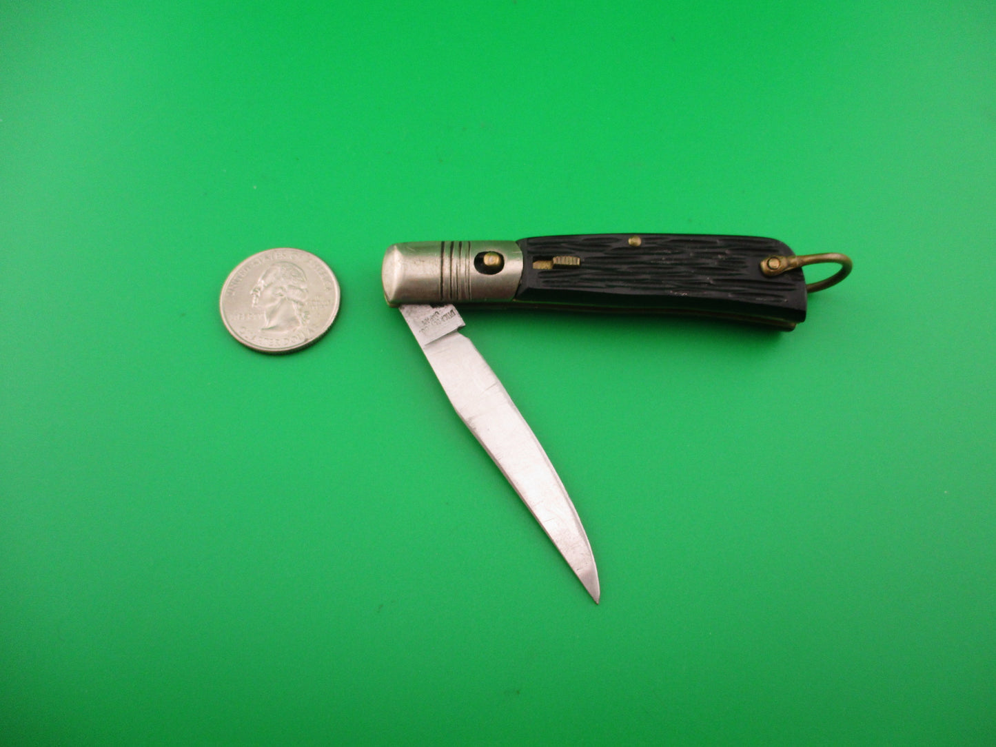 UTICA CUT CO JAPAN 15cm Japanese vintage 1960s automatic knife w lanyard