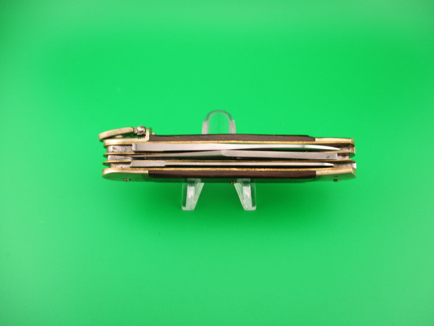 Hubertus 11cm Limited Edition 3 Blade 1998 Custom Made Wood Lever automatic knife