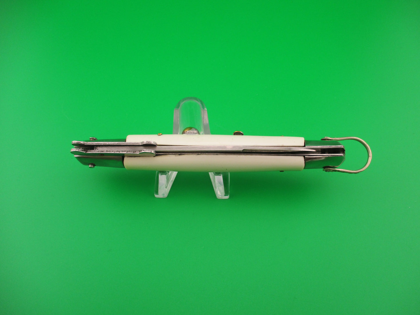 STAINLESS STEEL 22cm Rizzuto style vintage White Swing Guard switchblade knife
