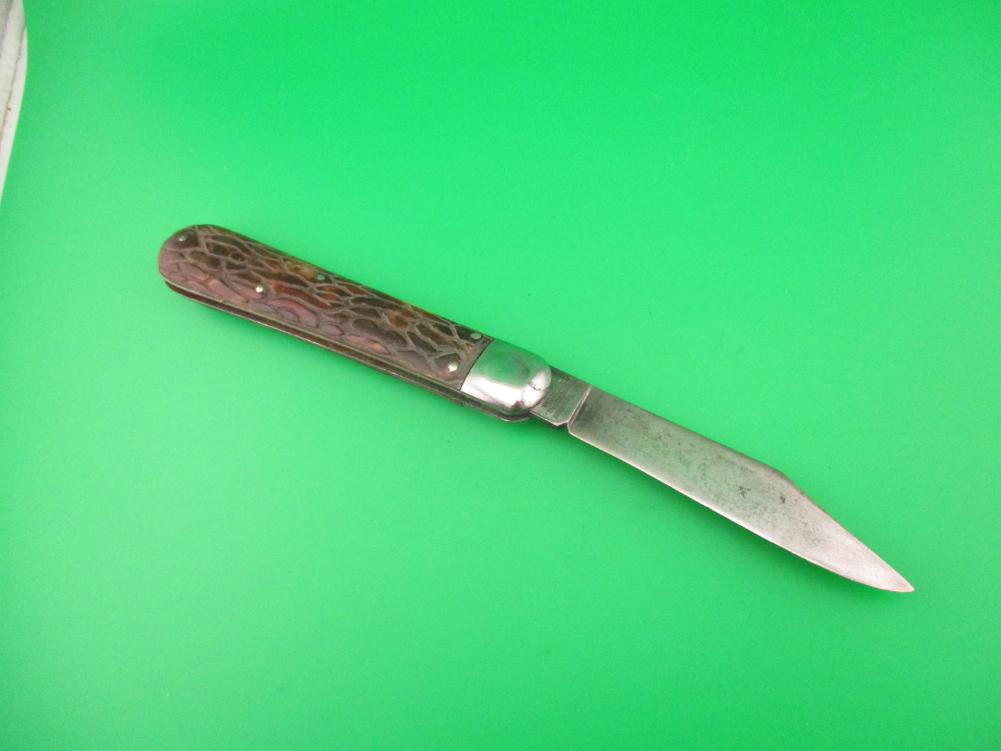 PRESTO Hunter Brain Wormgroove scales Vintage Schrade automatic knife