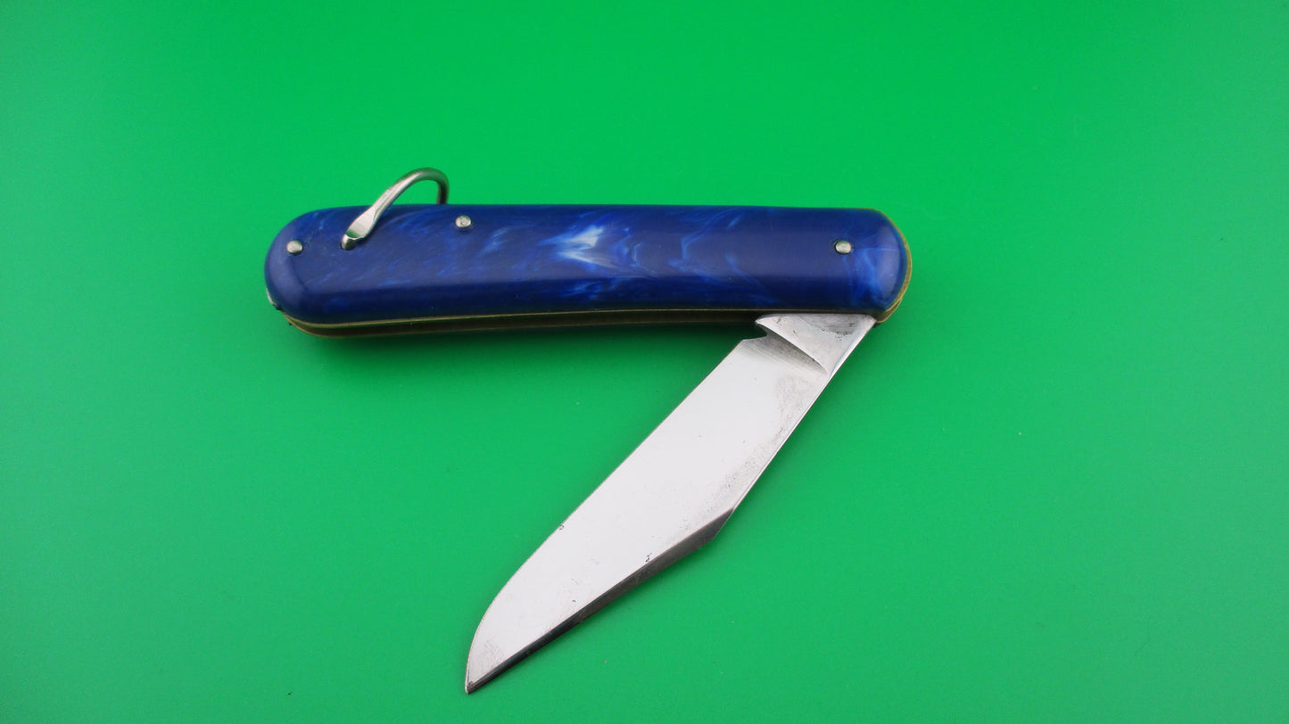 Colonial PRONTO Fatjack Blue Swirl 1950s swirl switchblade knife