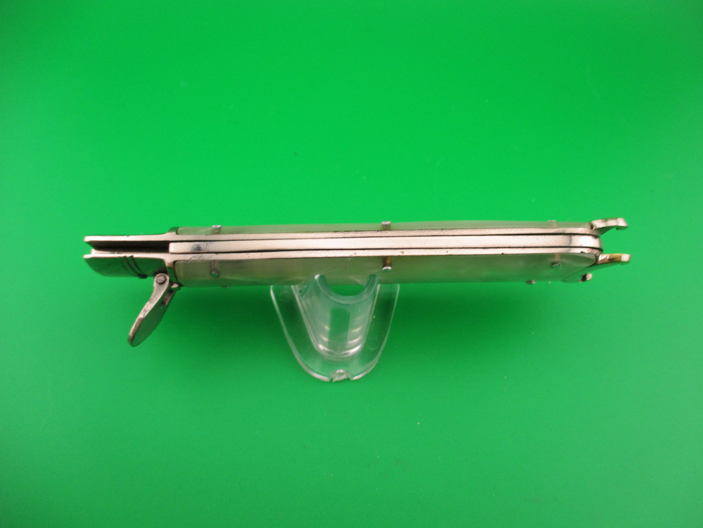 TOLEDO 23cm Spanish Lever Swing Guard Shell puller Pearlex vintage automatic knife