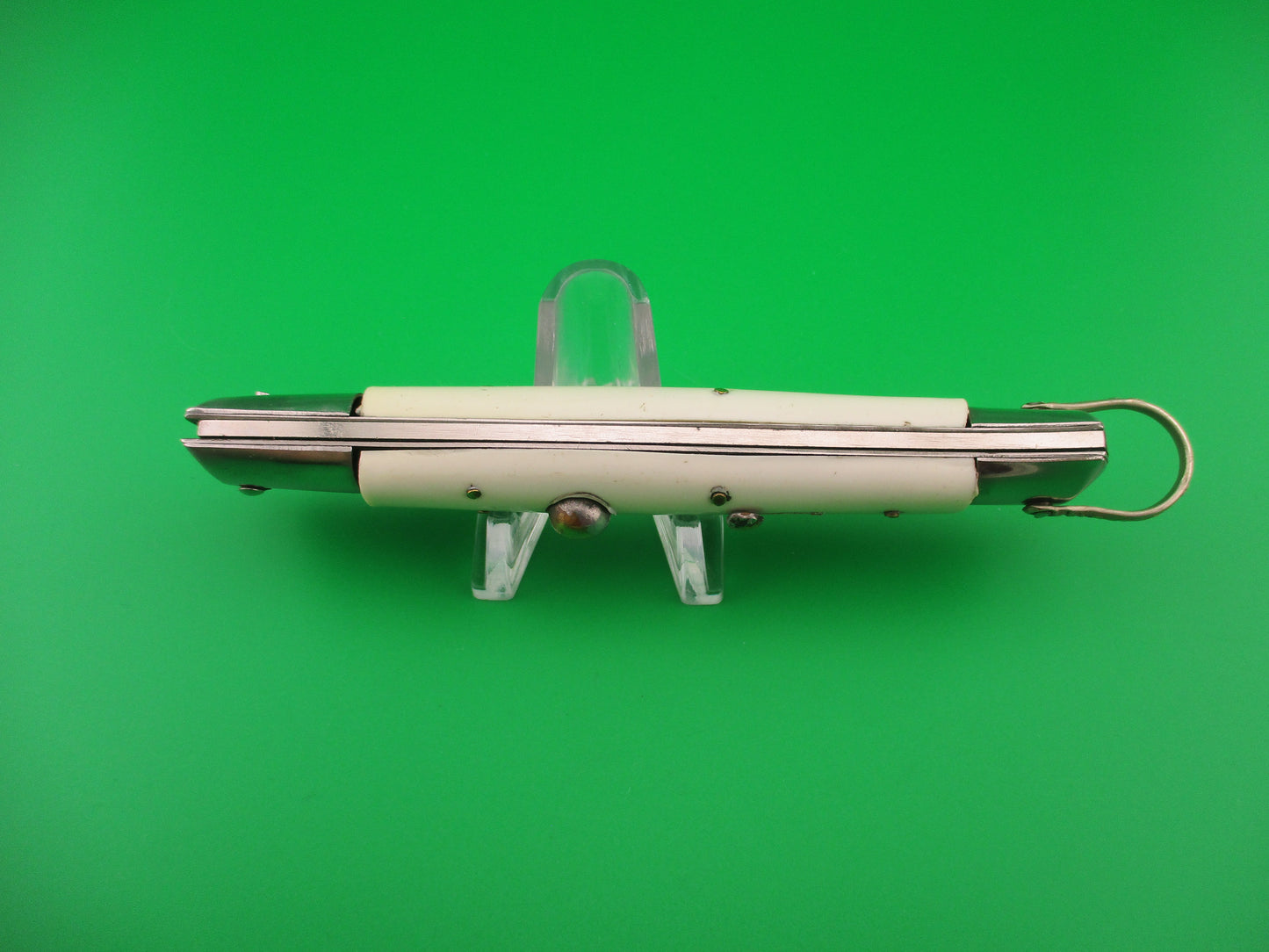 STAINLESS STEEL 22cm Rizzuto style vintage White Swing Guard switchblade knife