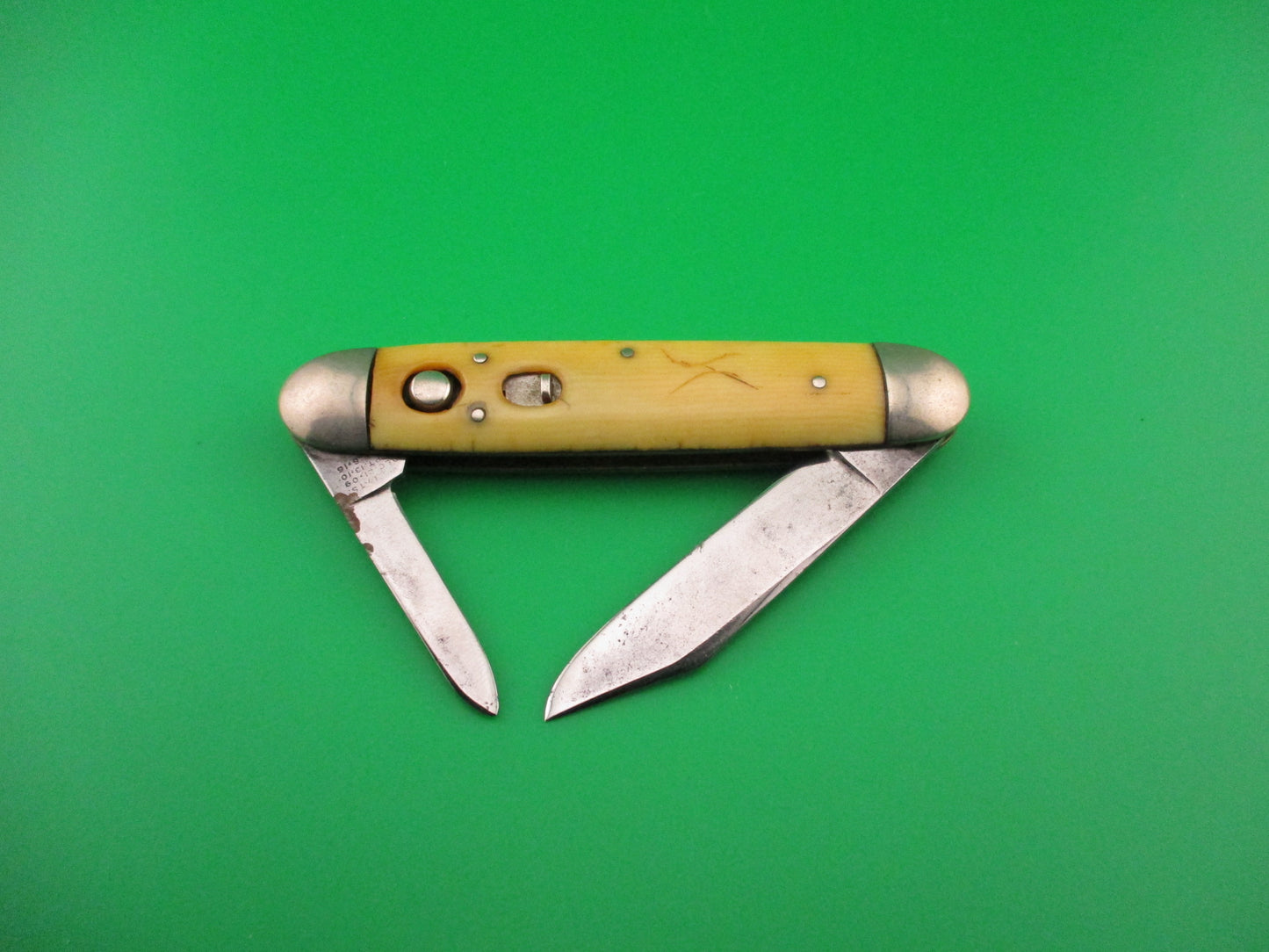 SHAPLEIGH HDW CO Large Double Ivory American Legion vintage automatic knife