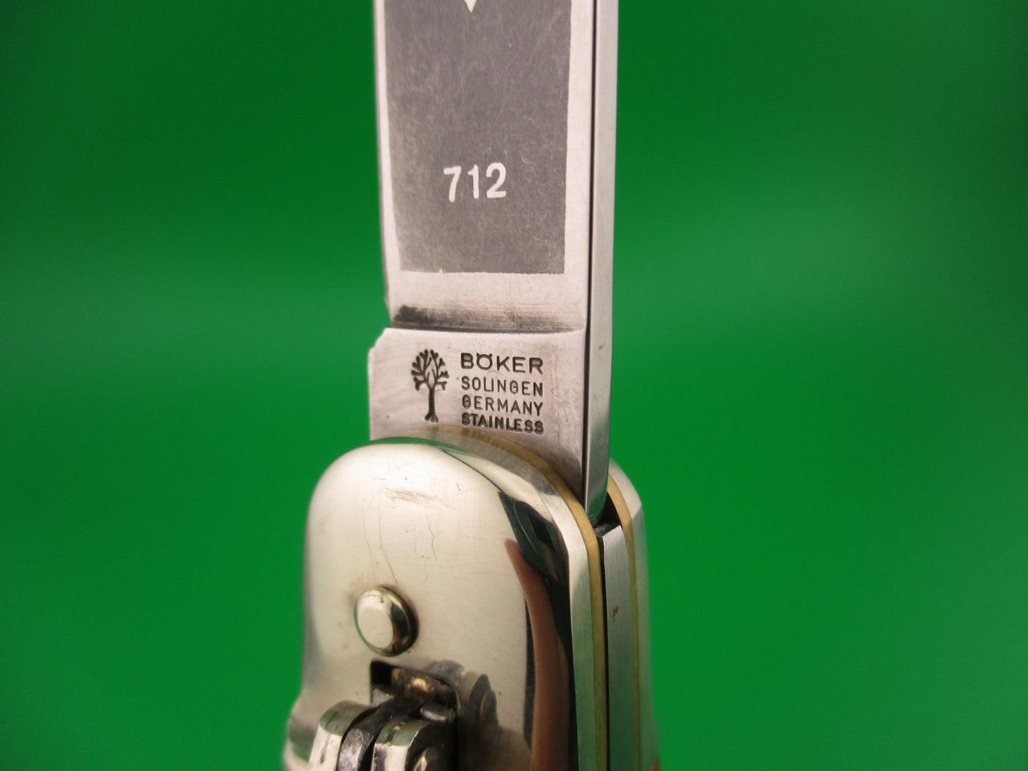 BOKER TREE BRAND CLASSIC 712 11cm German Lever automatic knife Red jigged bone