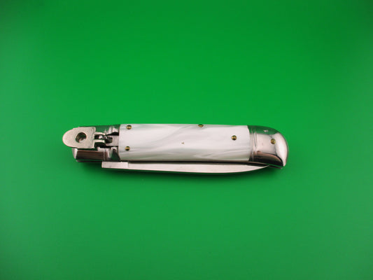 Rostfrei 20cm Italian Lever GOM Pearlex NOS automatic knife vintage 1980s