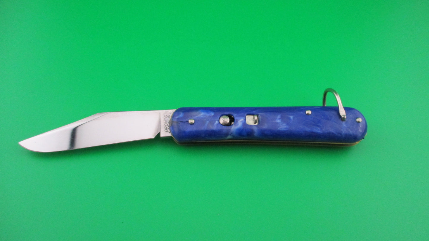 Colonial PRONTO Fatjack Blue Swirl 1950s swirl switchblade knife