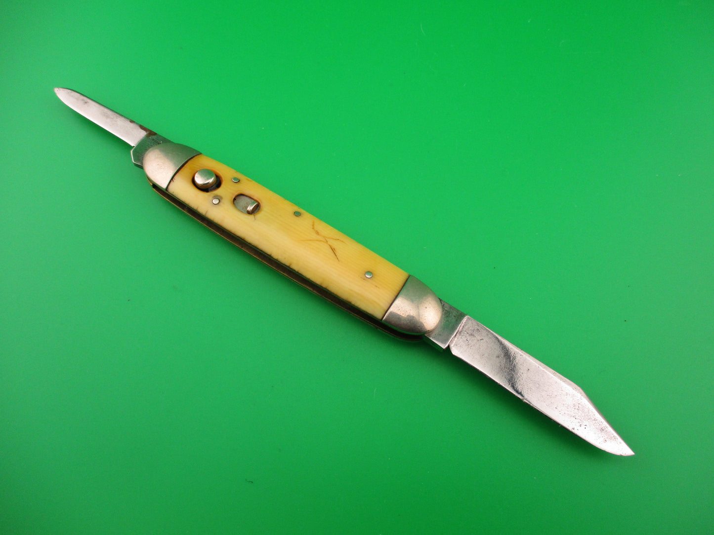 SHAPLEIGH HDW CO Large Double Ivory American Legion vintage automatic knife