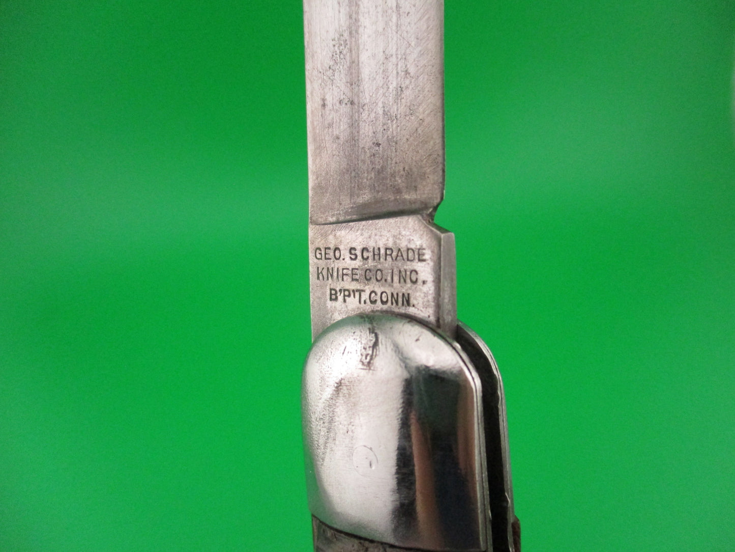PRESTO Hunter Brain Wormgroove scales Vintage Schrade automatic knife