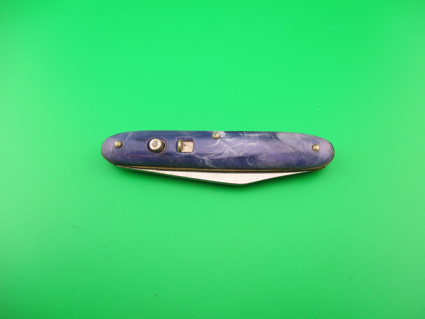 Edgemaster #108 Cigar Jack 1950s Vintage Purple swirl switchblade knife